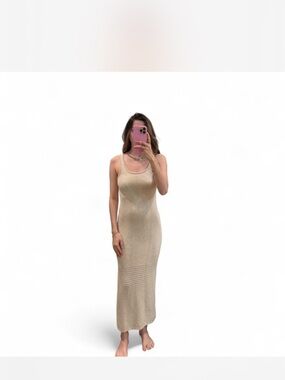 Universal Threads Sleeveless Knit Maxi Dress in Beige